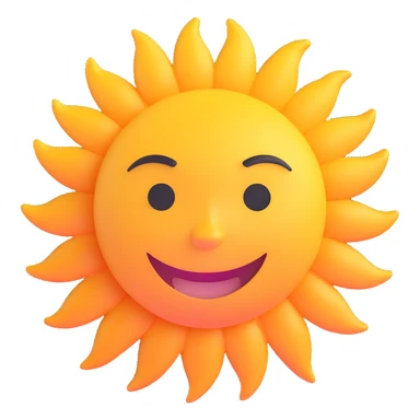 smiling sun sticker