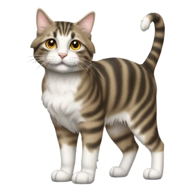 Marl long hair tabby full body sticker