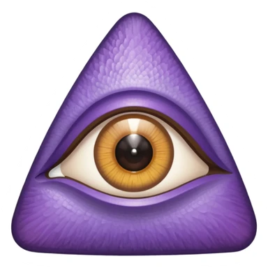 A triangle with a mix of colors as a border and a purple inside with an eye in the middle sticker