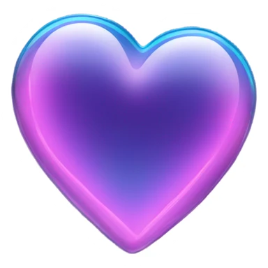 Neon glass blue mauve heart  sticker