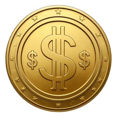 coin with dollar sign but design guidline in middle sticker