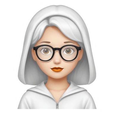 girl with hallowen white costumes with glasses sticker