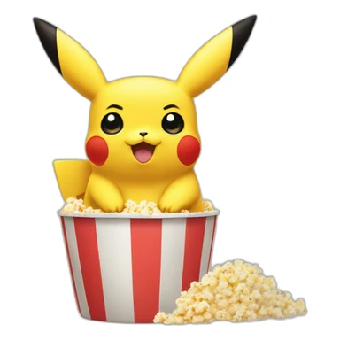 Pikachu with popcorn bucket sticker