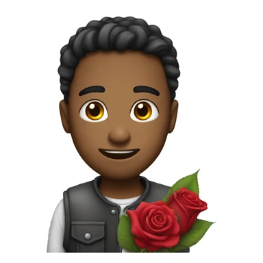 an lover give rose his girlfrien sticker