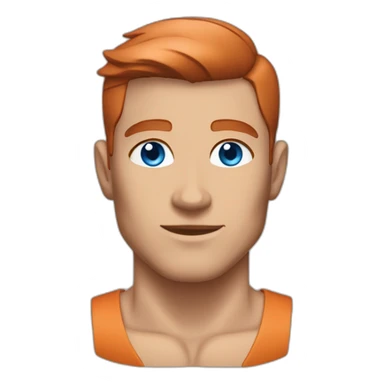 fitness man blue eyes slick copper hair clean shaven sticker