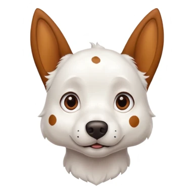 White dog with brown pointy ears and spots sticker