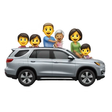 SUV with family seated sticker