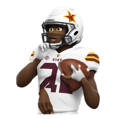 Arizona state university football white player number 4 sticker