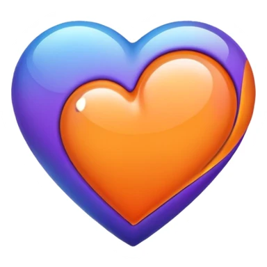 Heart with the colours blue purple orange  sticker