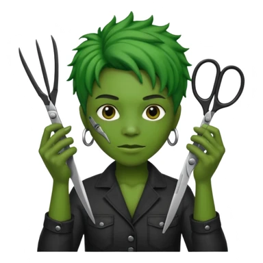 black mutant hairdresser sticker