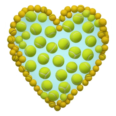 A heart made of a tenis ball sticker