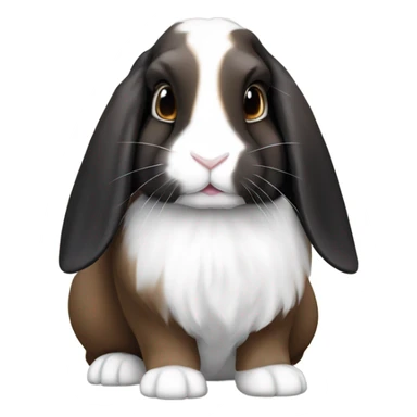 Brown black and white lop rabbit sticker