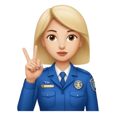 TSA lady middle finger sticker
