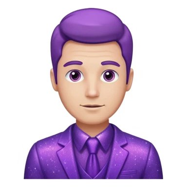 man office supervisor wearing glitter purple glittery clothes sticker