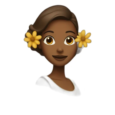 Flower brown woman sticker