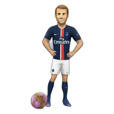 Macron footballeurs avec le mallio du psg sticker