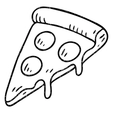 hand drawn outlined slice of pizza icon sticker