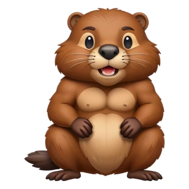 Beaver with muscle sticker