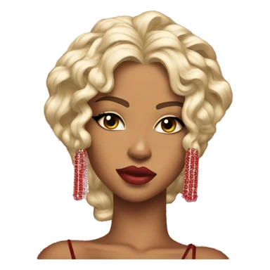 Doja Cat red rhinestone look  sticker