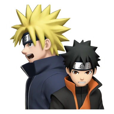 Naruto fighting sasuke sticker
