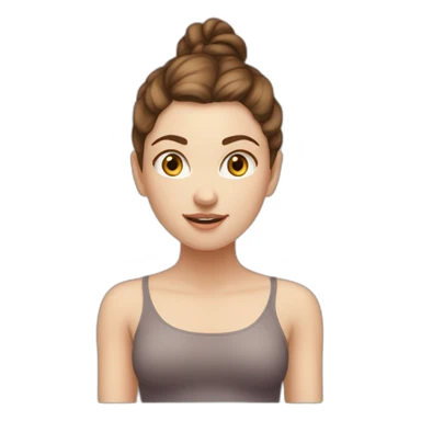 White girl brown hair in malasana sticker