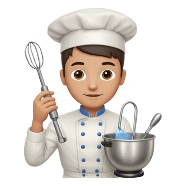chef holding mixer sticker