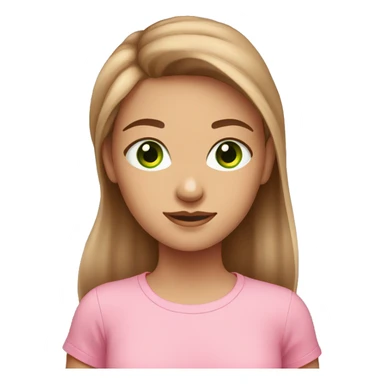 cute green eyed girl with light brown hair wearing pink tshirt sticker