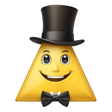 Bill Cipher from Gravity Falls, yellow triangle with top hat and bow tie sticker
