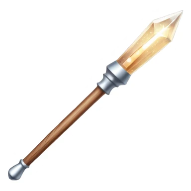 Wand – Wooden stick with glowing tip, sparkles of magic around it sticker