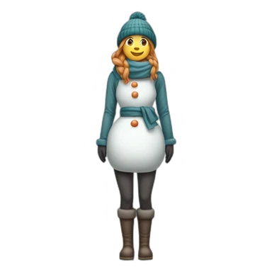 full body-snowman-woman sticker