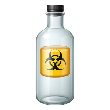 TRANSPARENT BOTTLE WITH "NON-TOXIC" AND "NON-HAZARDOUS" SIGN sticker