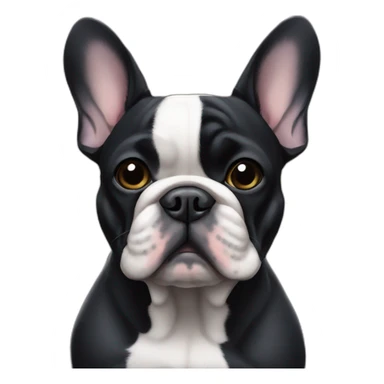 dark french bulldog in the city sticker