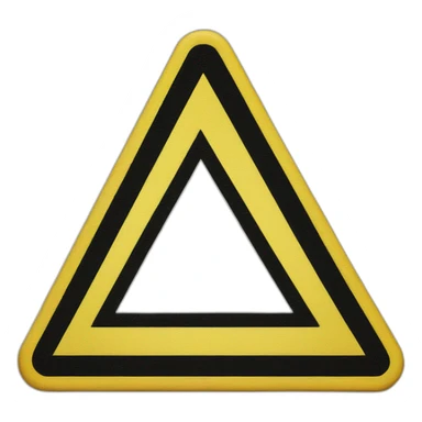 caution yellow triangle sign with black border sticker