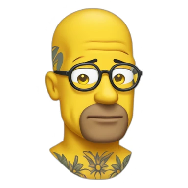 Tattooed bald man the Simpsons sticker