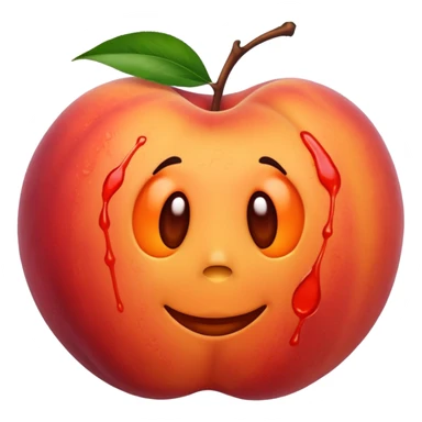 A peach with handmarks sticker