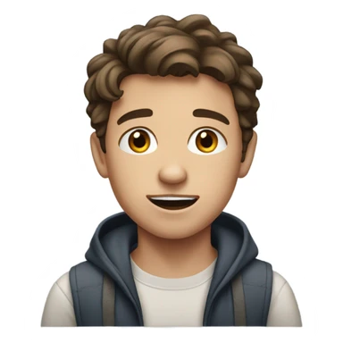 realistic brown haired boy meme sticker