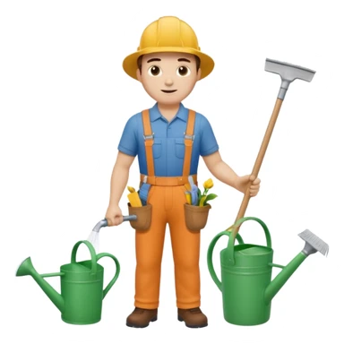 builder,gardener and sweeper sticker
