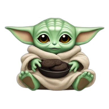 Baby Yoda eat oreo sticker
