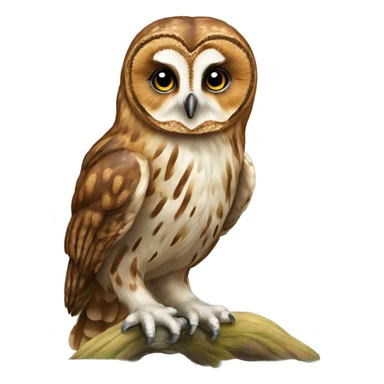 tawny owl full body sticker