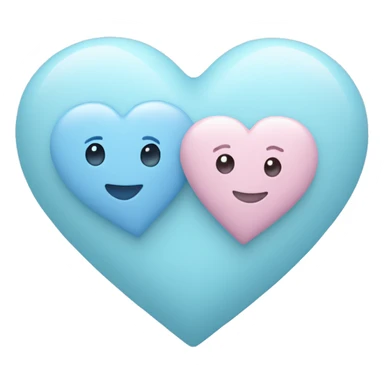 two pastel blue hearts sticker