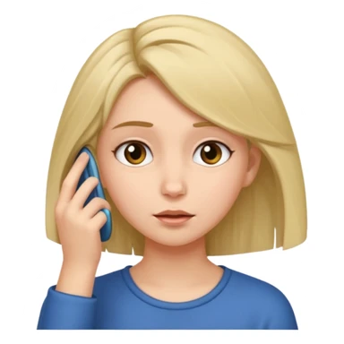 Girl slyly tucking hair behind ear funny sticker