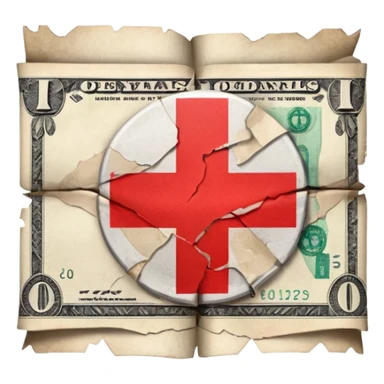 a money billet with a red cross through, like for free sticker