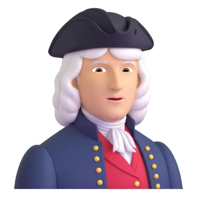 historical colonial aristocrat wig sticker
