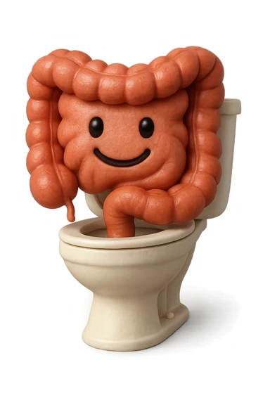 EMOJI STILE IPHONE 3D DI intestino felice seduto sul wc  FALLO MOLTO REALISTICO IN 3D sticker