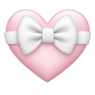 baby pink heart with white bow sticker