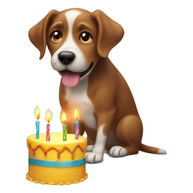 Dog blowing birthday candles sticker