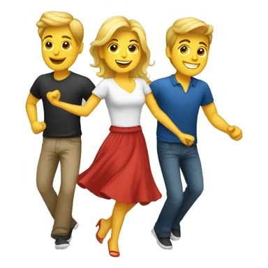 Mujer rubia bailando con hombres  sticker