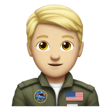 white kid with short blonde hair fighter pilot helmet sticker