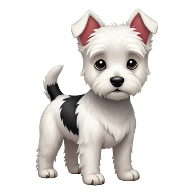 White terrier with a little black full body photo sticker