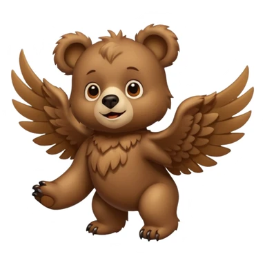 bear with wings sticker